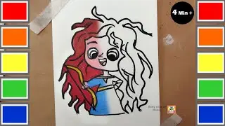 Merida From Brave Drawing, Painting & Coloring Page For Kids
