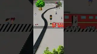 Steam engine is crossing railway track and train is approaching fast | USA