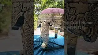German silver Round stool with cushion | pure silver round stool #silverchowki