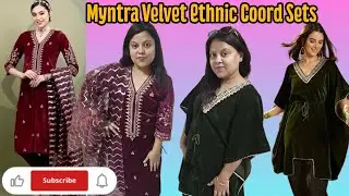 Myntra Winter Wear/ Ethnic Wear for Winter/ Coord Sets, Myntra Ethnic Wear, Myntra Velvet Coord Set