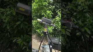 Portable Laser Obstacle Remover cutting trees and branches. Uncut Video