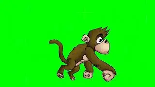 Monkey Walking green screen animation effect ! Anu Green studio