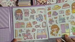 Asmr | most satisfying with unboxing kawaii stickers dressup, journal #toys #journaling #sticker 