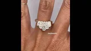 1.6ctw Baguette Cut White Sapphire V-Shape Band Ring