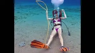 Scuba girl drowning - AI test