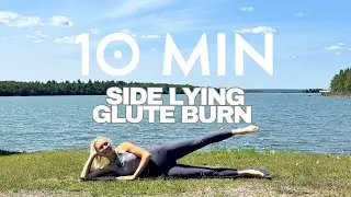 10 Min Side Lying Glutes, Pilates Glutes (Beginner, Prenatal & Knee Friendly), Ankle Weight Workout