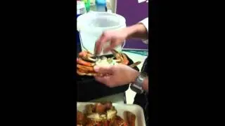 Preparing local Sand Crab