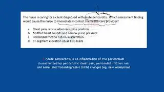 NCLEX Practice item: Acute pericarditis and then THIS?!