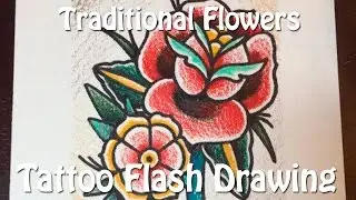 Traditional Rose - Tattoo Flash Drawing