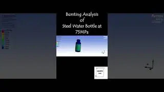 Bursting Analysis of Steel Water Bottle at 75MPa #mechproverse #burstingpressure #ansysanalysis