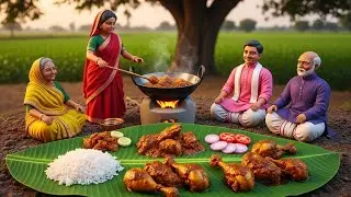 Miniature Doll Chicken Cooking ASMR | Indian Village Tiny Kitchen Story