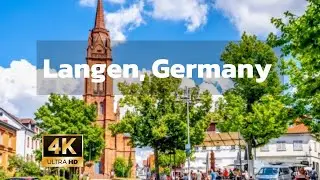 Walking in langen, Germany, 4K 