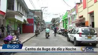 Contraste del Centro de Buga de d&iacute;a y Noche