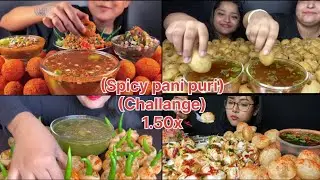 Eating Spicy Pani Puri And Dahi Puri/golgappa/puchka/gupchup/big bite/mukbang..