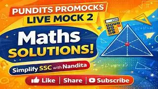 The Pundits ProMocks Live 2 Maths Solutions + concepts  | SSC CGL CHSL 2026 @ThePundits_Official