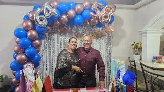Festejamos  nuestro cumplaños en casita, Toñita y  Esteban. 🎂🍰✨️🎇🎆