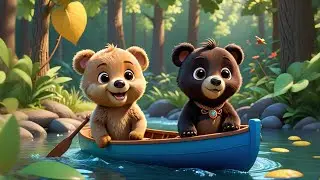 Two Baby Bears in a Blue Canoe | Bear Song for Kids | Nursery Rhymes and Baby Songs