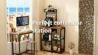 Bakers Rack with Storage,Microwave Stand with Drawer,Adjustable Microwave Stand with Hooks