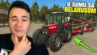 BELARUS VUCE DVIJE PUNE CEZE DRVA ! Farming Prezivljavanje EP44 w/Djura