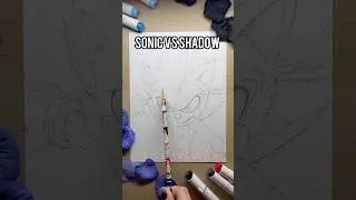 Drawing Sonic VS Shadow! #sonic #art #shadow #sonicthehedgehog #shorts #sonicvsshadow #sonicmovie