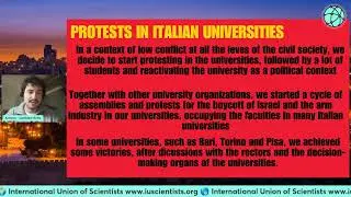 The protests in Italian universities against the genocide