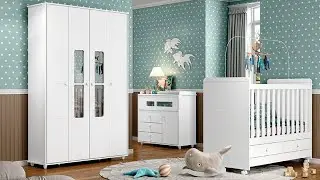 Tour Quarto de Beb&ecirc; Aquarela Ber&ccedil;o Mini-cama Multifunional - M&oacute;veis HENN
