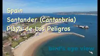 Peligros beach,  Santander ( Cantabria) | 4K ULTRA HD | Aerial relaxing film #birdseyeview