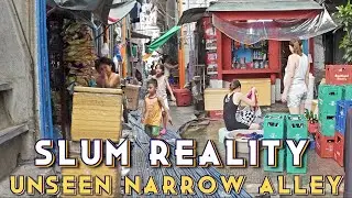 SUPER UNEXPECTED SLUM REALITY | UNSEEN NARROW ALLEY UNCOVERED IN MANILA | [4K] 🇵🇭