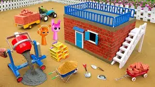 Lightning strikes electrical system - diy mini house making with bricks science project & cement
