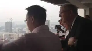 Sir David Clementi takes in a view of Clementi town