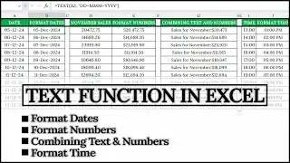 Master the TEXT Function in Excel &ndash; Format Dates, Numbers & More Easily!