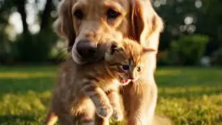 Dog love cat baby