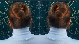 Elegant Updo With Bun Stick Fr Everyday | Perfect Juda For Long Hair Girl Fr College | Self Made Bun