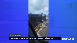 HORTOL&Acirc;NDIA: CARRETA TOMBA NA SP 101 E CAUSA TR&Acirc;NSITO
