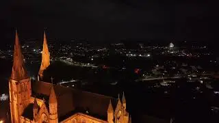 2026 New Year fireworks displays across Armagh as seen from above