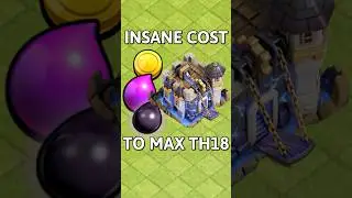 ОБЩАЯ СТОИМОСТЬ МАКСИМАЛЬНОГО TH18 БЕЗУМНА 🥵😰 #clashofclans #townhall18