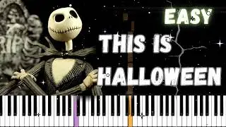 THIS IS HALLOWEEN - The Nightmare Before Christmas | EASY Piano Tutorial #halloween