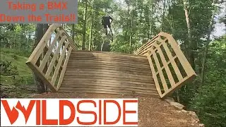 Chasing a BMX er down the biggest features at Wildside