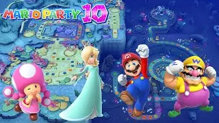 Mario Party 10 - Toadette vs Rosalina vs Mario vs Wario - Whimsical Waters