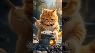 Cooking in the forest - Mr. Oyen  #catschef #catsvideo  #funnycats #kittens #catcookingshow