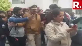 Republic TV Crew Physcially Attacked On AMU Campus During Live Coverage, Police Refuses To Help
