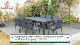 Rustproof Garden Table & Chairs: Box-Packed for Online Shopping TFBD-506