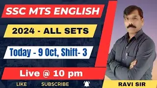 SSC MTS ENGLISH - 2024 // All Sets PYQs Discussion // 9 Oct, Shift- 3