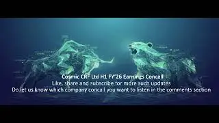 Cosmic CRF Ltd H1 FY&rsquo;26 Earnings Concall