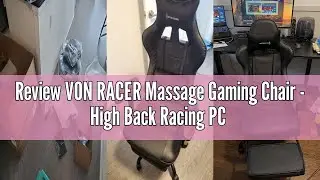 Review VON RACER Massage Gaming Chair - High Back Racing PC Computer Desk Office Chair Swivel Ergono
