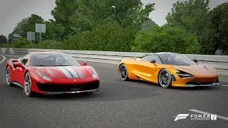 Forza 7 Drag race: Ferrari 488 Pista vs McLaren 720s
