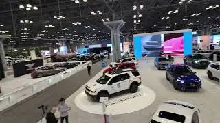 BIRDS EYE VIEW of the 2025 New York International Auto Show at the Javits Center