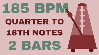 Metronome Click Track - 2 Bars Quarter to Sixteenth Notes 185 bpm - Smartronome