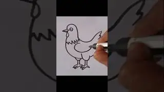 Hen drawing easy step by step #drawing #shorts #trending #art