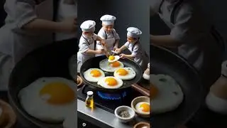 worker making fried eggs #animation #diorama #macrophotography